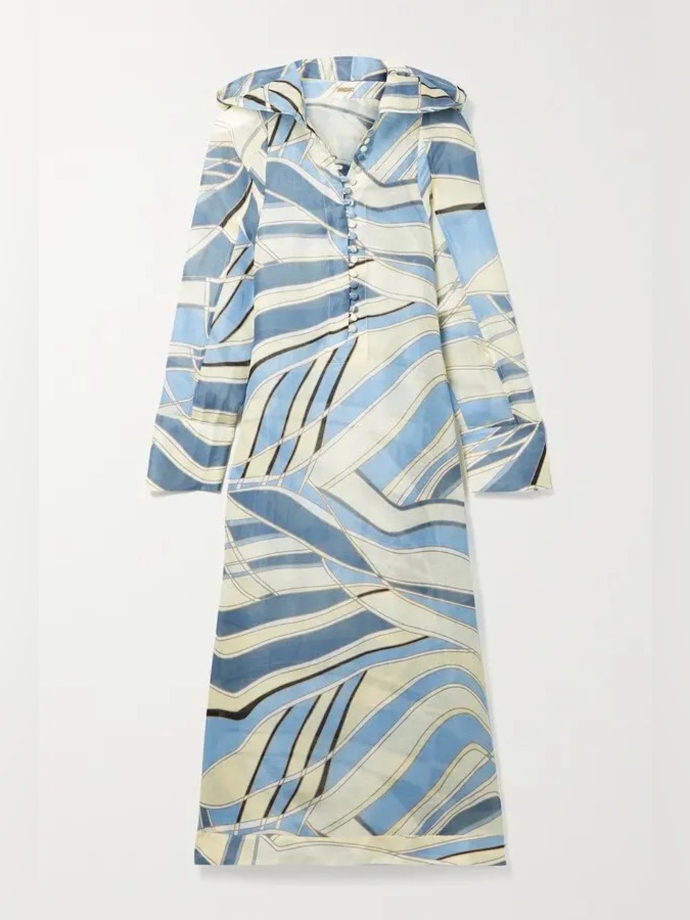 Cult Gaia Inga Hooded Printed Cover Up Midi Dress Size XS